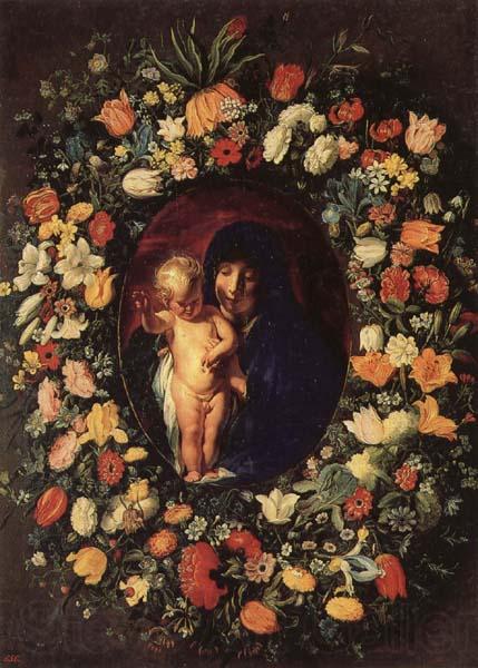Jacob Jordaens Madonna and  Child Wreathed wih Flowers Germany oil painting art